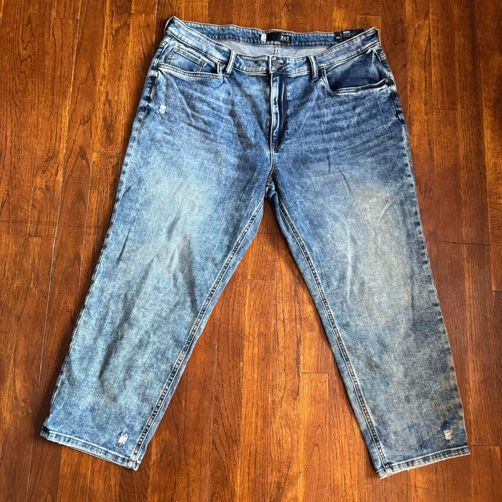 Kut From the Kloth Naomi Girlfriend Ankle Straight Leg Distressed Jeans